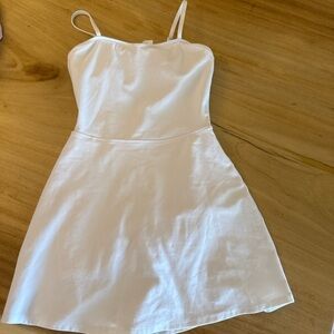 ALO Yoga White Mini Dress with Spaghetti Straps